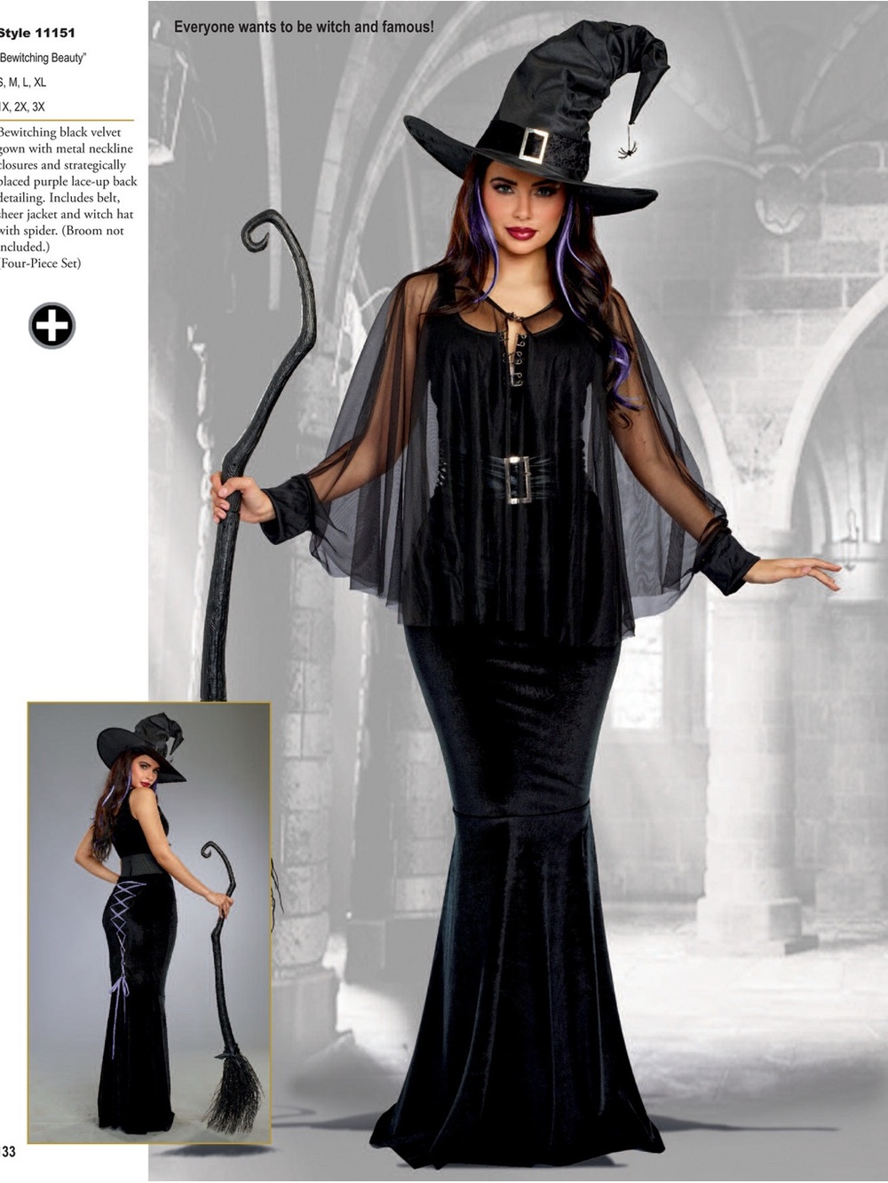 Bewitching beauty - Black Women's Witch Halloween Costume  Sz M